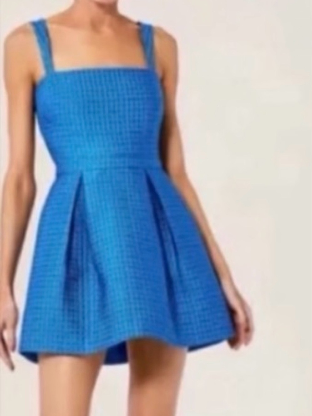 Alexis Arie Cobalt Blue Pleated Fit & Flare Mini Dress